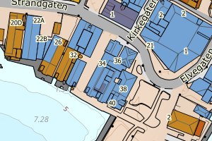 Kartbilde fra WMS-tjeneste av avviket