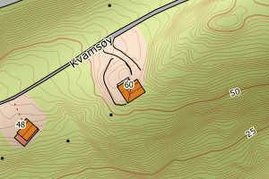 Kartbilde fra WMS-tjeneste av avviket