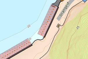 Kartbilde fra WMS-tjeneste av avviket