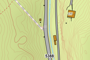Kartbilde fra WMS-tjeneste av avviket