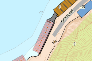 Kartbilde fra WMS-tjeneste av avviket