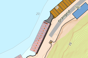 Kartbilde fra WMS-tjeneste av avviket
