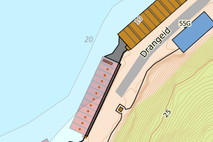 Kartbilde fra WMS-tjeneste av avviket