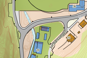 Kartbilde fra WMS-tjeneste av avviket