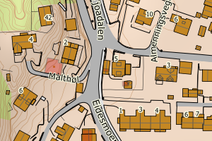 Kartbilde fra WMS-tjeneste av avviket