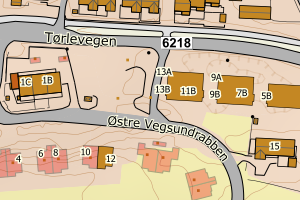 Kartbilde fra WMS-tjeneste av avviket