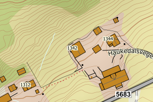 Kartbilde fra WMS-tjeneste av avviket