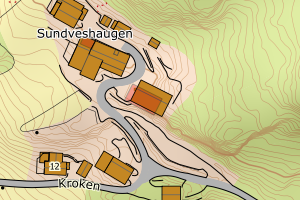 Kartbilde fra WMS-tjeneste av avviket