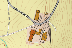 Kartbilde fra WMS-tjeneste av avviket