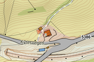 Kartbilde fra WMS-tjeneste av avviket