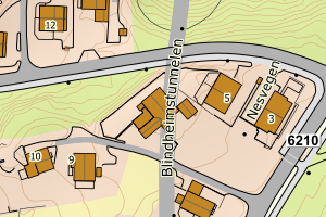 Kartbilde fra WMS-tjeneste av avviket