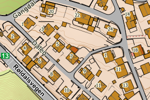 Kartbilde fra WMS-tjeneste av avviket