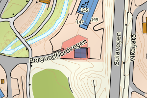 Kartbilde fra WMS-tjeneste av avviket