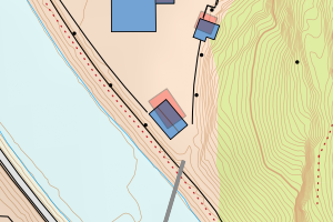 Kartbilde fra WMS-tjeneste av avviket