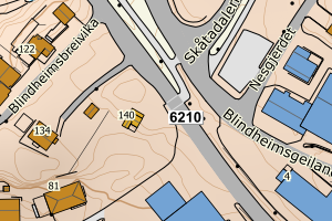 Kartbilde fra WMS-tjeneste av avviket