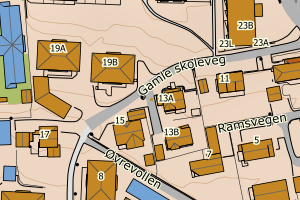 Kartbilde fra WMS-tjeneste av avviket