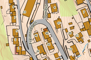 Kartbilde fra WMS-tjeneste av avviket