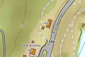 Kartbilde fra WMS-tjeneste av avviket