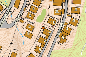Kartbilde fra WMS-tjeneste av avviket