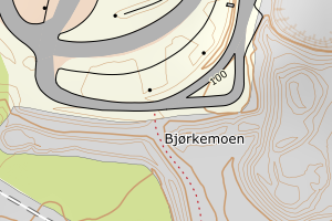 Kartbilde fra WMS-tjeneste av avviket