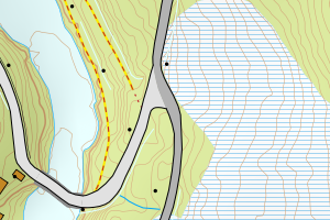 Kartbilde fra WMS-tjeneste av avviket