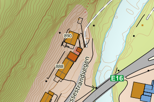 Kartbilde fra WMS-tjeneste av avviket