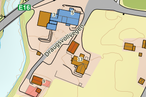 Kartbilde fra WMS-tjeneste av avviket