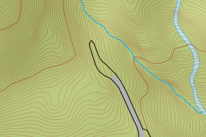 Kartbilde fra WMS-tjeneste av avviket