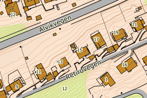 Kartbilde fra WMS-tjeneste av avviket