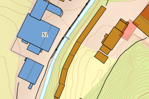Kartbilde fra WMS-tjeneste av avviket
