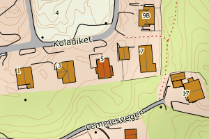 Kartbilde fra WMS-tjeneste av avviket