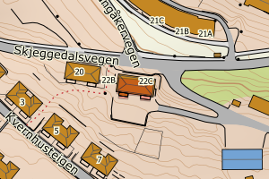 Kartbilde fra WMS-tjeneste av avviket