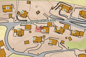 Kartbilde fra WMS-tjeneste av avviket