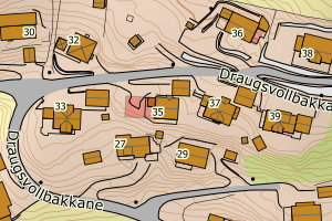 Kartbilde fra WMS-tjeneste av avviket