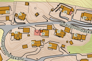 Kartbilde fra WMS-tjeneste av avviket