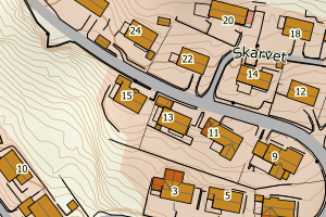 Kartbilde fra WMS-tjeneste av avviket