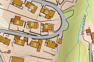 Kartbilde fra WMS-tjeneste av avviket