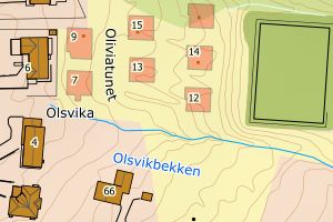 Kartbilde fra WMS-tjeneste av avviket