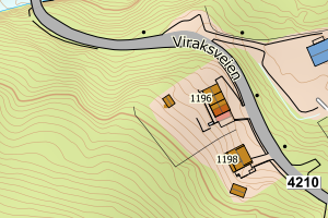 Kartbilde fra WMS-tjeneste av avviket