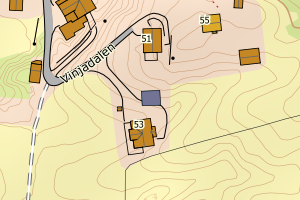 Kartbilde fra WMS-tjeneste av avviket