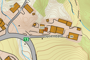 Kartbilde fra WMS-tjeneste av avviket