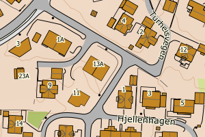 Kartbilde fra WMS-tjeneste av avviket