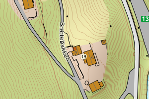Kartbilde fra WMS-tjeneste av avviket