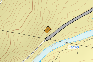 Kartbilde fra WMS-tjeneste av avviket