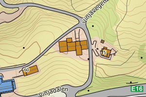 Kartbilde fra WMS-tjeneste av avviket