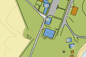 Kartbilde fra WMS-tjeneste av avviket