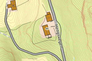 Kartbilde fra WMS-tjeneste av avviket