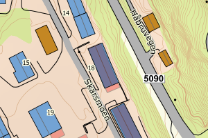 Kartbilde fra WMS-tjeneste av avviket