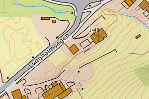 Kartbilde fra WMS-tjeneste av avviket