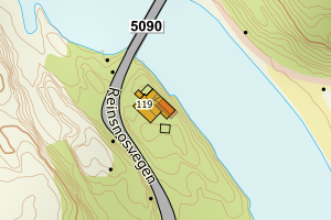 Kartbilde fra WMS-tjeneste av avviket